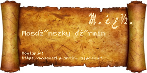 Mosánszky Ármin névjegykártya